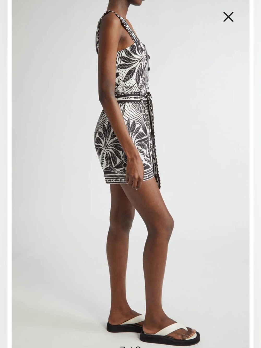 FARM Rio Black & White Printed Belted Romper - Picture 4 of 8